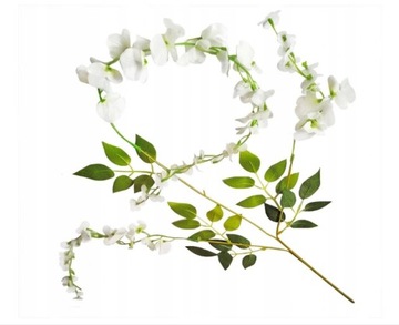 GLICYNIA GIRLANDA Z GLICYNII WISTERII BIAŁA WISTERIA SZTUCZNE KWIATY 110 cm