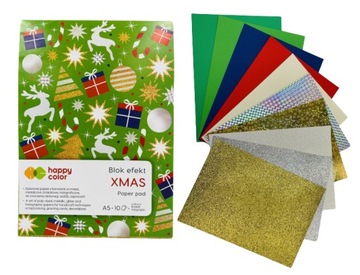 Blok efekt Happy Color A5 paper pad XMAS