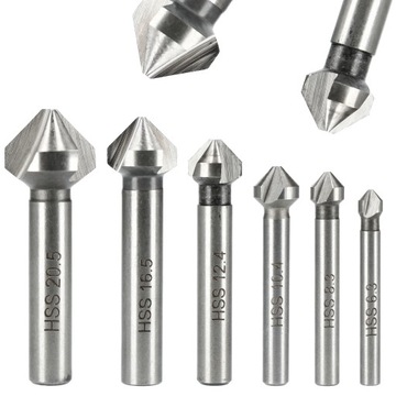 FAZOWNIK POGŁĘBIACZ STOŻKOWY DO METALU WIERTŁA FREZY ZESTAW 6SZT RASTOOL