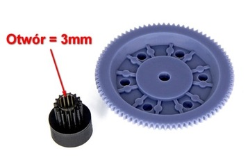 Zębatki GRUNDIG CN500 CN820 CN830 CN930 CN510 C2000 C4200 C6200 otwór - 3mm