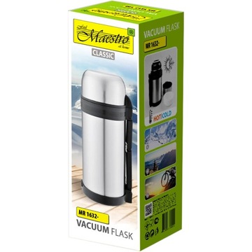 ТУРИСТИЧЕСКИЙ ВАКУУМНЫЙ ТЕРМОС ДЛЯ КОФЕ, ЧАЯ, ВОДЫ, 1,5 Л, ТЁПЛЫЕ ЗИМНИЕ НАПИТКИ