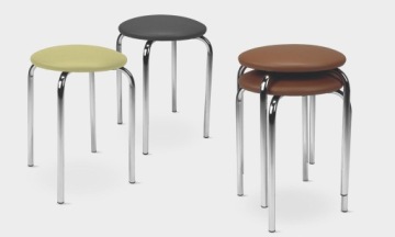Taboret do kuchni POLSKI tapicerowany CHICO chrom C11 czarny Nowy Styl