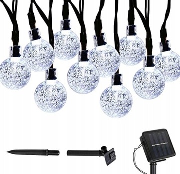 GIRLANDA SOLARNA OGRODOWA LAMPKI LED 50 ŻARÓWEK