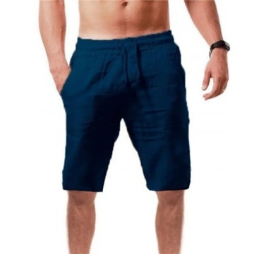 2023 New Men's Cotton Linen Shorts Pants Male Summ