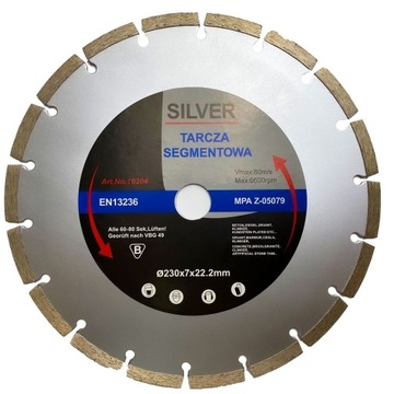 TARCZA DIAMENTOWA SEGMENT BETON CEGŁA 230mm