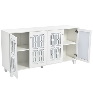 КОМОДЫ, зеркальный шкаф белый, 4 дверцы, 160х40х84см