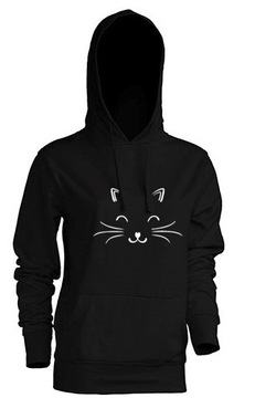 BLUZA DAMSKA KANGUREK Z NADRUKIEM KOT M