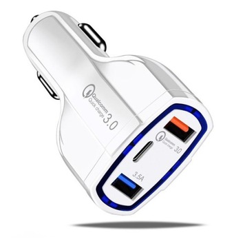 3A ŁADOWARKA SAMOCHODOWA USB QC 3.0 AMBIENT LED