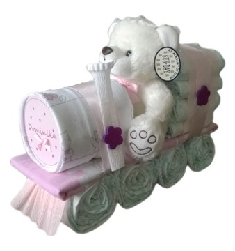 Tort z pampersów 4 prezent z pieluch LOKOMOTYWA