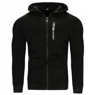 R2560 r. XL GŁADKA ROZPINANA BLUZA Z KAPTUREM