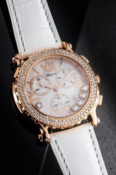 CHOPARD HAPPY SPORT CHRONO DIAMONDS 18K GOLD 42MM/BOX