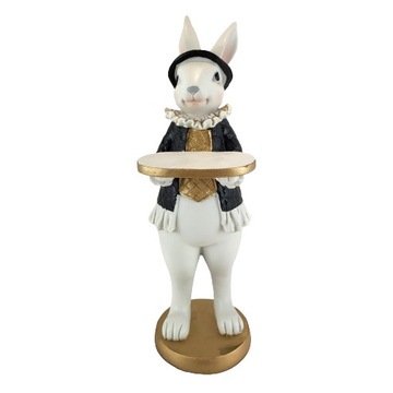 KRÓLIK ZAJĄC CZARNO BIAŁY MIX DWA WZORY 31 CM