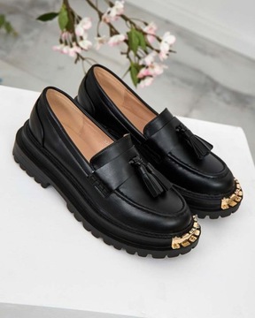 CZARNE MOKASYNY DAMSKIE FRESOSNE 39