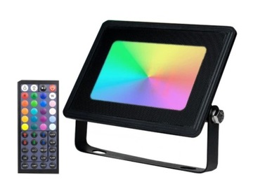 LAMPA NAŚWIETLACZ LED RGB ZEWNĘTRZNY KOLOROWY+PILOT 5 TRYBÓW ŚWIECENIA