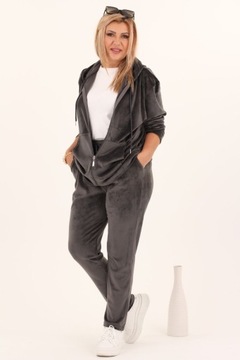 ЖЕНСКИЙ СПОРТИВНЫЙ КОМПЛЕКТ БАРХАТНЫЙ, БОЛЬШИЕ РАЗМЕРЫ, СВИТШОТ, СПОРТИВНЫЕ БРЮКИ
