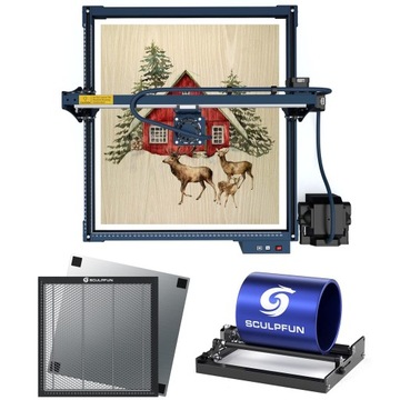 Grawer laserowy SCULPFUN S30 PRO MAX+Rolka obrotowa+stół panelowy 3w1