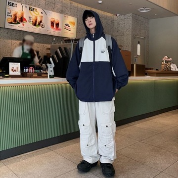 Мужские куртки с капюшоном на молнии ветрозащитная куртка пара