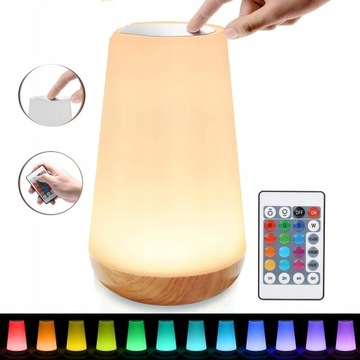 BEZPRZEWODOWA LAMPKA LAMPKA NOCNA 13 KOLORY DOTYKOWA RGB PILOT