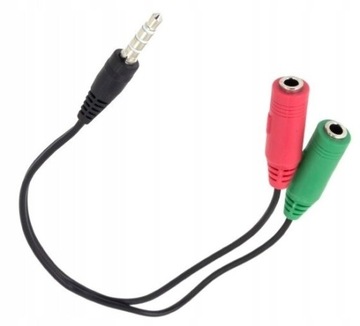 KABEL wtyk 3.5(4p)-2x 3.5(3p)słuch.+mikrofon/ 1338