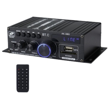 AK380 WZMACNIACZ BLUETOOTH STEREO DOMOWY SAMOCHODOWY BAS WZMACNIACZ AUDIO