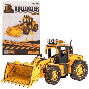 ROBOTIME Drewniane Puzzle Model 3D - Buldożer