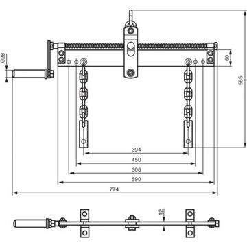 Подвеска двигателя, грузоподъемность 680 кг. Балка для подъемника двигателя BAHCO.
