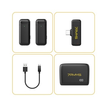 7Ryms Rimo S1 Беспроводной микрофон USB-C для двух человек + чехол для зарядки