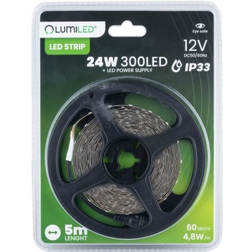 КОМПЛЕКТ СВЕТОДИОДНОЙ ЛЕНТЫ SMD 2835 POWERFUL COLD 5M + БЛОК ПИТАНИЯ
