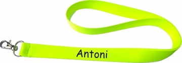 Smycz na Klucze Z Nadrukiem Z Imieniem Żółta NEON