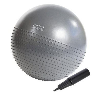 Piłka do ćwiczeń DLA KOBIET w ciąży z MASAŻEM wypustkami 65cm + pompka HMS