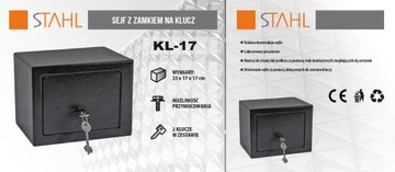 Sejf kasetka na klucz, 2 Klucze KL-17