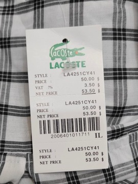 Wr) LACOST,E ОРИГИНАЛЬНАЯ МУЖСКАЯ РУБАШКА, КР.РУКАВ, размер XL