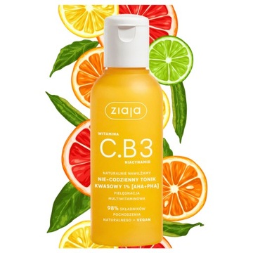 TONIK KWASOWY 1% [AHA+PHA] 120ML C.B3 NIACYNAMID ZIAJA