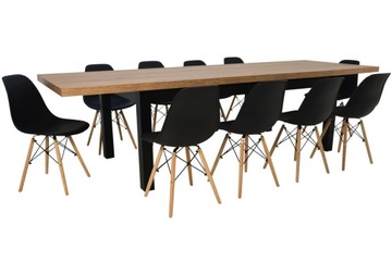 10 krzeseł i stół 100x200/300 cm/INNE KOLORY BLATU