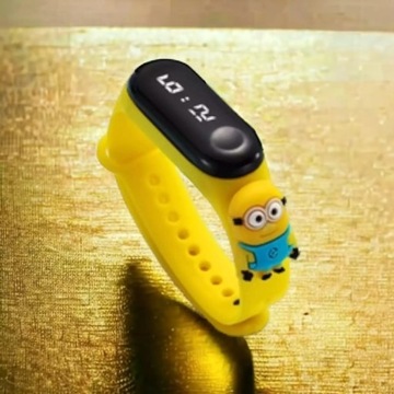 DETSKÉ HODINKY SMARTBAND NÁRAMKY MINIONKI LED - VODOTESNÉ"