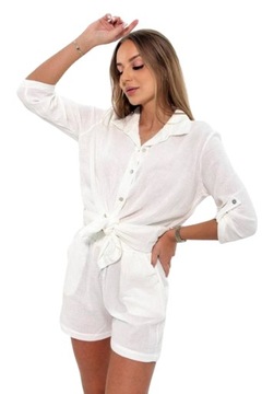 Муслиновый СЕТ, рубашка с коричневыми шортами