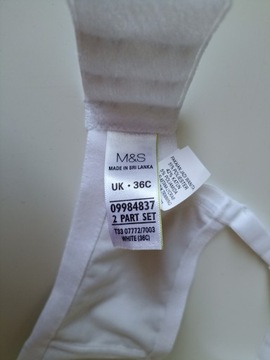 Śliczny biustonosz M&S 07772 UK 36C EUR 80C 42% cotton