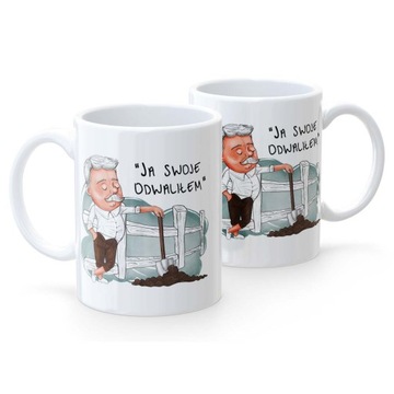 Kubek Prezent Dla Emeryta SWOJE ODWALIŁEM Biały