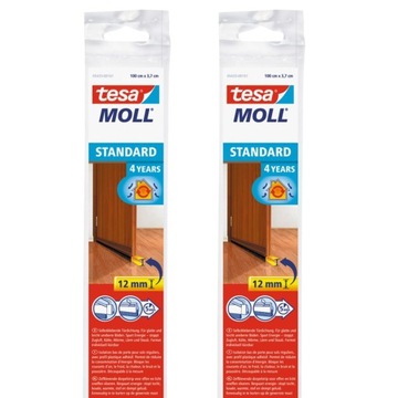 TESA Uszczelka szczotkowa do drzwi 1mx37mm x 2 szt