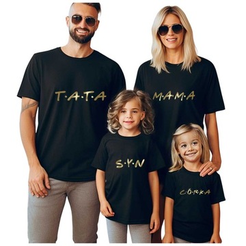 ZESTAW KOSZULEK DLA RODZINY 2+2 KOSZULKI RODZINNE SESJA ZDJĘCIOWA PREZENT
