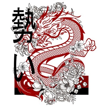 Naprasowanka Japonia Smok streetwear 1 do 20cm