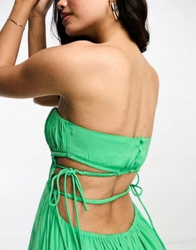 Asos Design hcr wiązanie odkryte sukienka ramiona rozkloszowana maxi M NG3