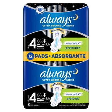 Гигиенические прокладки ALWAYS ULTRA 4 SECURE NIGHT 12