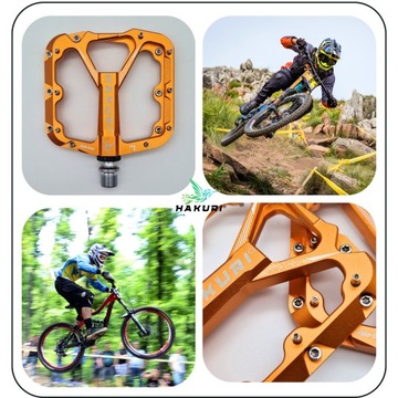 Pedały ROWEROWE Aluminiowe PLATFORMOWE x 3 łożyska maszynowe + PINY MOCNE