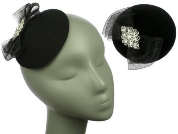 KAPELUSZ, FASCYNATOR, TOCZEK WIECZOROWY - czarny