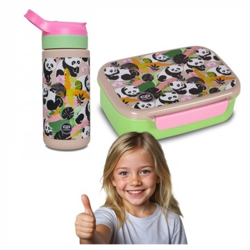 ŚNIADANIÓKA + BIDON 420 ML ZESTAW 2W1 PANDA GANG