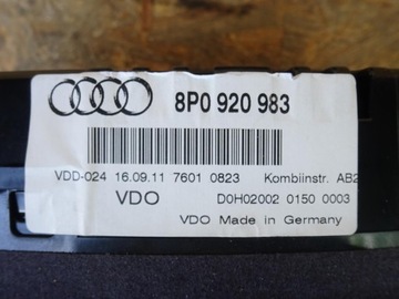 AUDI A3 8P 1.6 2.0 TDI LIFT 08-12 СЧЕТЧИК ЧАСОВ 8P0920983