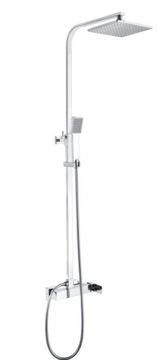CUBE CHROM BATERIA DESZCZOWNICA ZESTAW PRYSZNICOWY