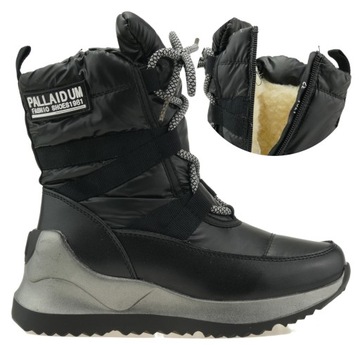 BUTY ZIMOWE DZIEWCZĘCE OCIEPLANE ŚNIEGOWCE R.34