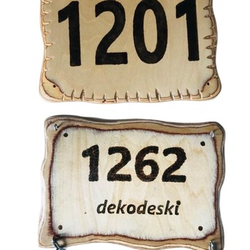 TABLICZKA ADRESOWA DREWNIANA Z NUMEREM DOMU SZYLD
